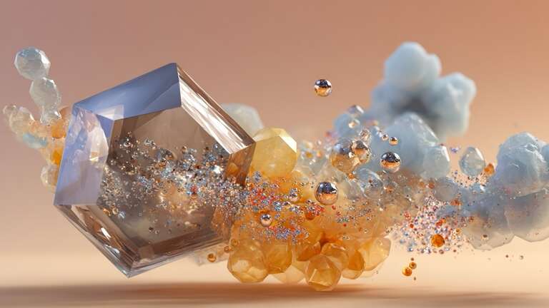 کریستال در اتاق پاستلی؛ دو جریان در یک جریان رنگارنگ ادغام میشوند.