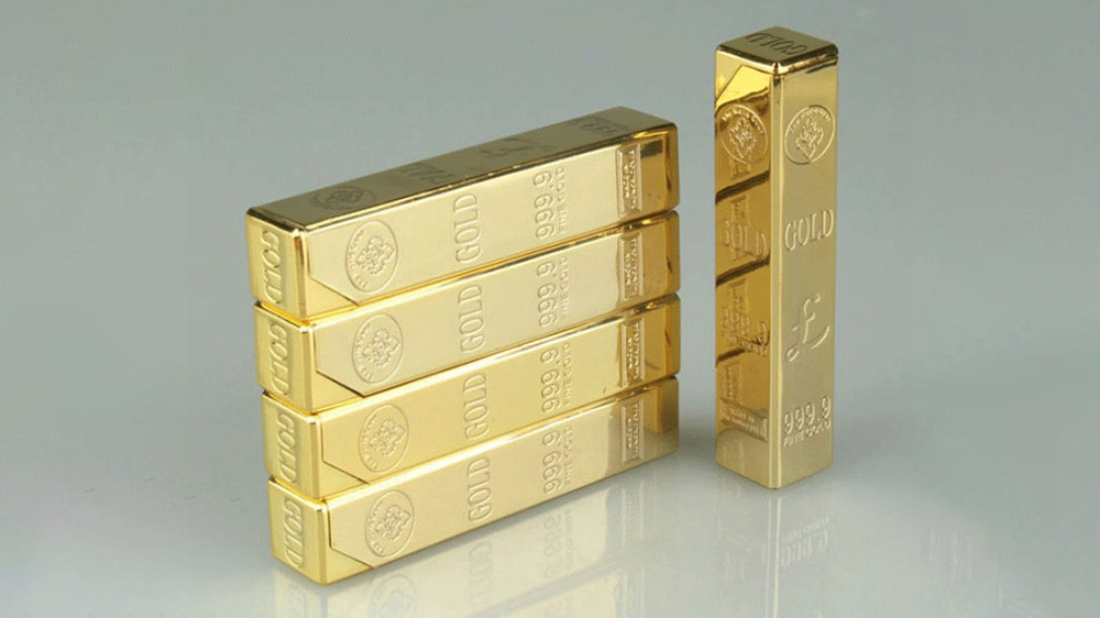 چند شمش طلا روی هم