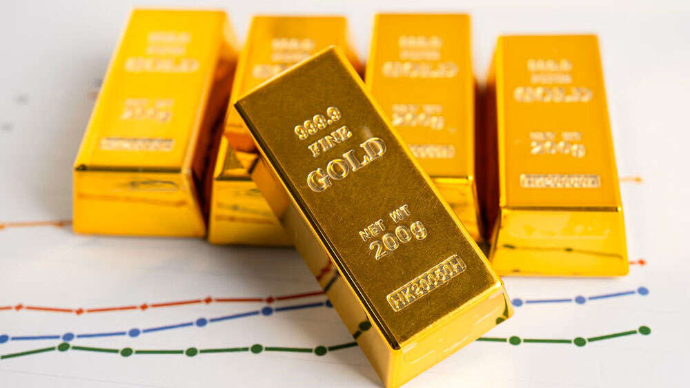 شمش طلای آبشده در کنار نمودار