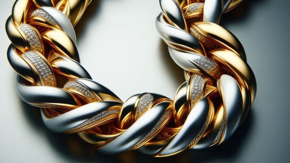 زنجیر طلای ژاپنی دورنگ