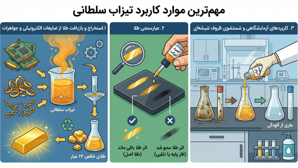 کاربرد تیزاب سلطانی